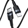 Cablu Lightning la Type-C Baseus Cafule Series Gray & Black (1m, 18W, PD)