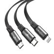 Cablu MicroUSB & Lightning & USB-C Baseus Fabric Grey