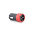 Lemontti Set Incarcator Auto 3.1A 2 porturi USB-A si cablu MicroUSB 1m Negru / Rosu