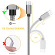 Cablu MicroUSB Lemontti USB Gri 1.5m (impletitura textila)