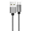 Cablu MicroUSB Lemontti USB Gri 1.5m (impletitura textila)
