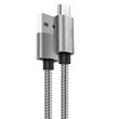 Cablu MicroUSB Lemontti USB Gri 1.5m (impletitura textila)