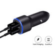 Incarcator Original Auto Samsung Dual USB + Combo Cable MicroUSB & Type-C Black