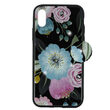 Carcasa iPhone X / XS Just Must Glass Diamond Print Flowers Black Background
