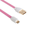 Cablu MicroUSB HQcable Flat USB 2.0 Pink (2m, gold plated connectors)