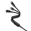 Cablu Borofone BX50 Fresco 3 in 1 USB la Lightning, MicroUSB si Type-c, 2.4A, 1m, Negru