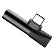 Adaptor Type-C la port Type-C si port Jack 3.5mm Baseus L41 Black (1A max, 2 in 1)