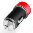Lemontti Set Incarcator Auto 3.1A 2 porturi USB-A si cablu Type-C 1m Negru / Rosu