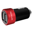 Lemontti Set Incarcator Auto 3.1A 2 porturi USB-A si cablu Type-C 1m Negru / Rosu