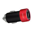 Lemontti Set Incarcator Auto 3.1A 2 porturi USB-A si cablu Type-C 1m Negru / Rosu