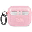 Husa Airpods 3 Karl Lagerfeld Glitter Choupette Head Roz