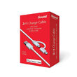Cablu USB la MFI Lightning sau MicroUSB iSound 2 in 1 Alb 0.9m