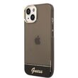 Husa iPhone 14 Guess Camera Outline Translucent Negru