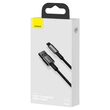 Cablu USB la Lightning Baseus Tungsten Gold Fast Charging 2.4A Black (1m, impletitura nylon)