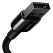 Cablu USB la Lightning Baseus Tungsten Gold Fast Charging 2.4A Black (1m, impletitura nylon)