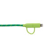 Cablu MicroUSB & Lightning MFI Boompods Duo Green (1m, impletitura textila)
