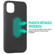 Husa iPhone 11 Pro Meleovo Saffiano Magnetic Black (placuta metalica integrata)