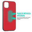 Husa iPhone 11 Pro Max Meleovo Saffiano Magnetic Red (placuta metalica integrata)