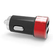Lemontti Set Incarcator Auto 3.1A 2 porturi USB-A si cablu MicroUSB 1m Negru / Rosu