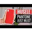 Husa iPhone XS Max Just Must Silicon Pantone Black (captusit cu microfibra, colturi intarite)