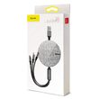 Cablu MicroUSB & Lightning & USB-C Baseus Fabric Grey