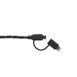 Cablu MicroUSB & Lightning MFI Boompods Duo Black (1m, impletitura textila)