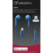 Casti cu Fir Cellularline Swan Microfon cu Input Lightning Albastru