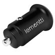 Lemontti Incarcator Auto Fast Charge 30W 5A 2 porturi PD Type C + USB-A QC 3.0,  Negru