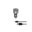 Set Incarcator Auto Cellularline  QC 3.0 18W+Cablu Date Type C 1m Negru