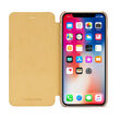 Husa iPhone X / XS Meleovo Smart Flip Gold (spate mat perlat si fata cu aspect metalic)