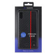 Husa iPhone XS / X Meleovo Carbon Black & Red (placuta metalica integrata)