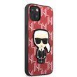 Husa iPhone 13 Karl Lagerfeld Monogram Ikonik Rosu