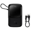 Baseus Acumulator extern Q Pow Digital Display 20000mAh, 20W, Lightning, Type-C, USB, cablu USB-C, 3A, Negru
