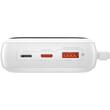 Baseus Acumulator extern Q Pow Digital Display Incarcare Rapida, QC/PD, 20000mAh, 22.5W, cablu integrat Type-C, Alb