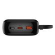 Baseus Acumulator extern QPow Pro+ 20000mAh, 22.5W, Lightning, 2xType-C, USB, cablu USB-C, Negru