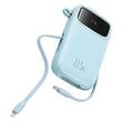Baseus Acumulator extern QPow Pro+ 10000mAh, 22.5W, Lightning, 2xType-C, USB, cablu USB-C 30 cm, Albastru