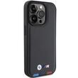 BMW Husa Leather Stamp Tricolor iPhone 15 Pro Negru