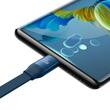 Baseus Cablu Bright Mirror 2 Retractabil 3 in 1 USB la MicroUSB, Lightning si Type-C, Fast Charging Albastru