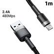 Cablu USB la Lightning Baseus Cafule Series Gray & Black