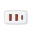 Baseus Incarcator Retea Compact Quick Charge 30W, 2 x USB 5V/3A, 1 x USB Type-C 5V/3A, Alb 