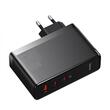 Baseus Set Incarcator Retea GaN5 Pro 2x USB-C si 1x USB-A, Fast Charger, 140W + Cablu Type-c la Type-c, 1m, Negru