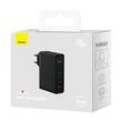 Baseus Set Incarcator Retea GaN5 Pro 2x USB-C si 1x USB-A, Fast Charger, 140W + Cablu Type-c la Type-c, 1m, Negru