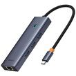 Baseus Multihub 6 in1 UltraJoy Type-C la 1 x HDMI 4K30Hz si 3xUSB 3.0 si 1 x PD +RJ45 Gri