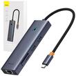 Baseus Multihub 7 in1 UltraJoy Type-C la 1xHDMI 4K 30Hz si 2xUSB 3.0 si 1xPD +RJ45 si SD/TF3.0 Gri