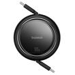 Baseus Cablu Type-C la Type-C 100W Free2Draw Mini, 1m, Retractable, Black