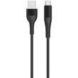 Lemontti Cablu Bending Aluminum USB-A la Type-C, Fast Charge, 1.2m, Negru