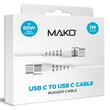 Mako Cablu Fast Charge PD 66W Type-C la Type-C, 1m, White (impletitura nylon)