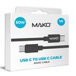 Mako Cablu Fast Charge PD 66W Type-C la Type-C, 1m, Black