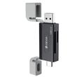 Devia Cititor Card 2in1 Leopard Series USB si Type-C, 2.0, SD/TF, Negru