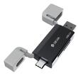 Devia Cititor Card 2in1 Leopard Series USB si Type-C, 2.0, SD/TF, Negru
